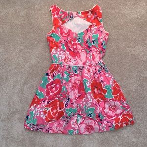 Lilly Pulitzer pink floral dress with pockets